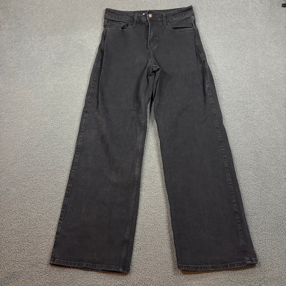 Hollister Jeans Womens 11R Black High Rise Vintage Baggy Stretch W30 L31 Denim